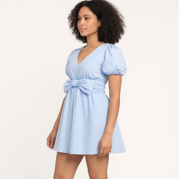 MOON RIVER Bow Flare Mini Dress - Picture 2 of 9